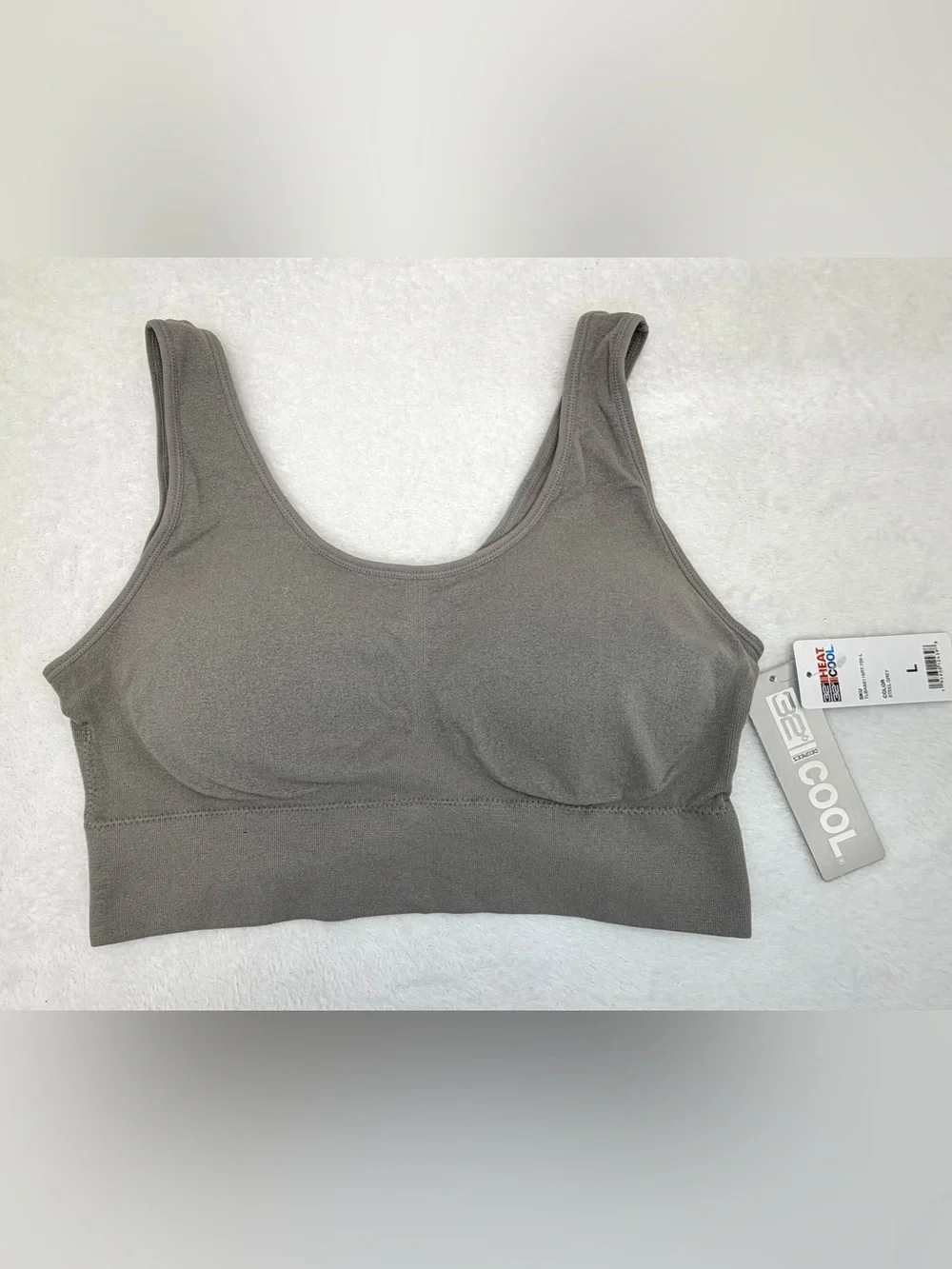 32 Degrees Cool Womens Large Steel Gray Scoop Longline Pullover Comfort Bra NWT